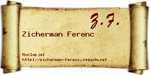 Zicherman Ferenc névjegykártya